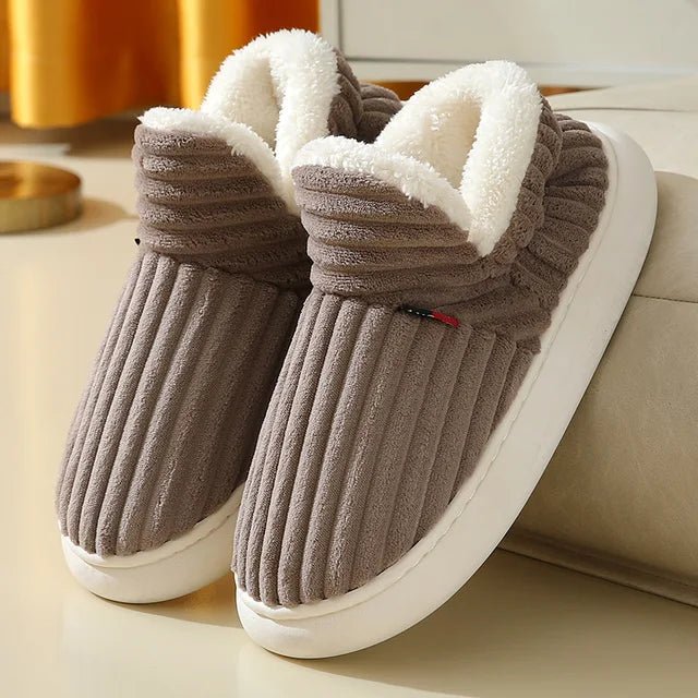 Auldweave couples corduroy slipper boots – warm fleece lining and arch support – product image 2