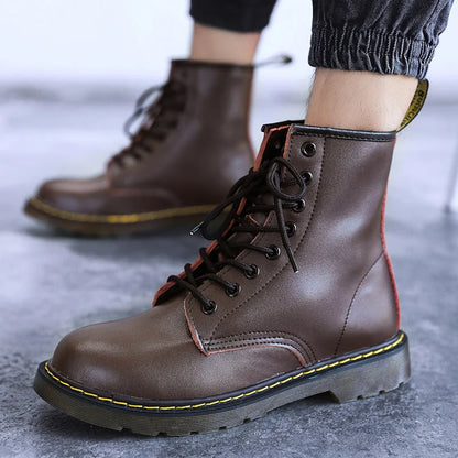 Unisex waterproof combat boots in Brown-Warm Lined product view