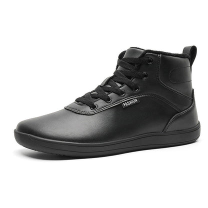 Fleece-lined lace-up winter boots – black boot side view