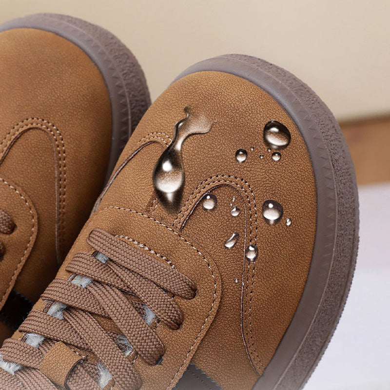 Auldweave women's fleece-lined suede trainers – water-resistant upper detail