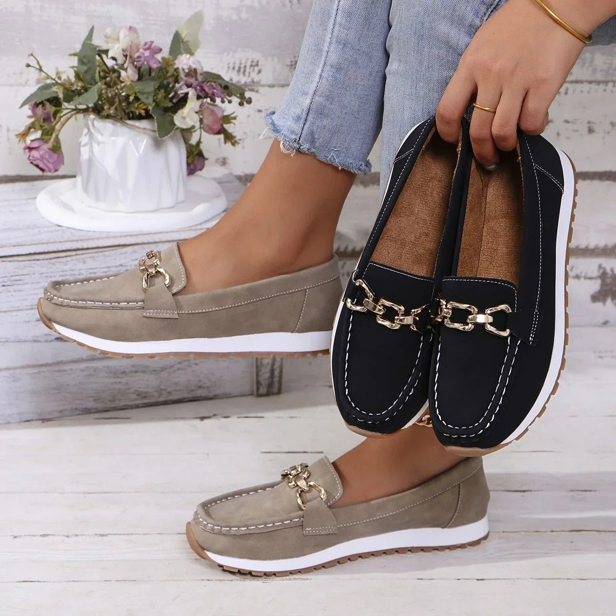 Women's arch support loafers product view