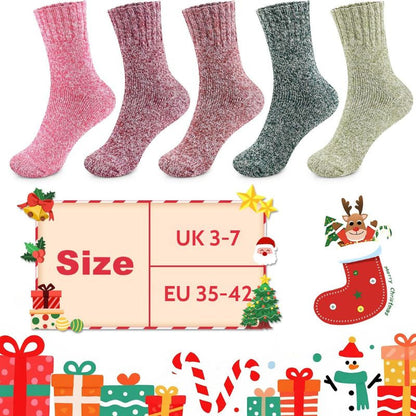 Five-pair thermal wool-blend socks – UK fit information graphic