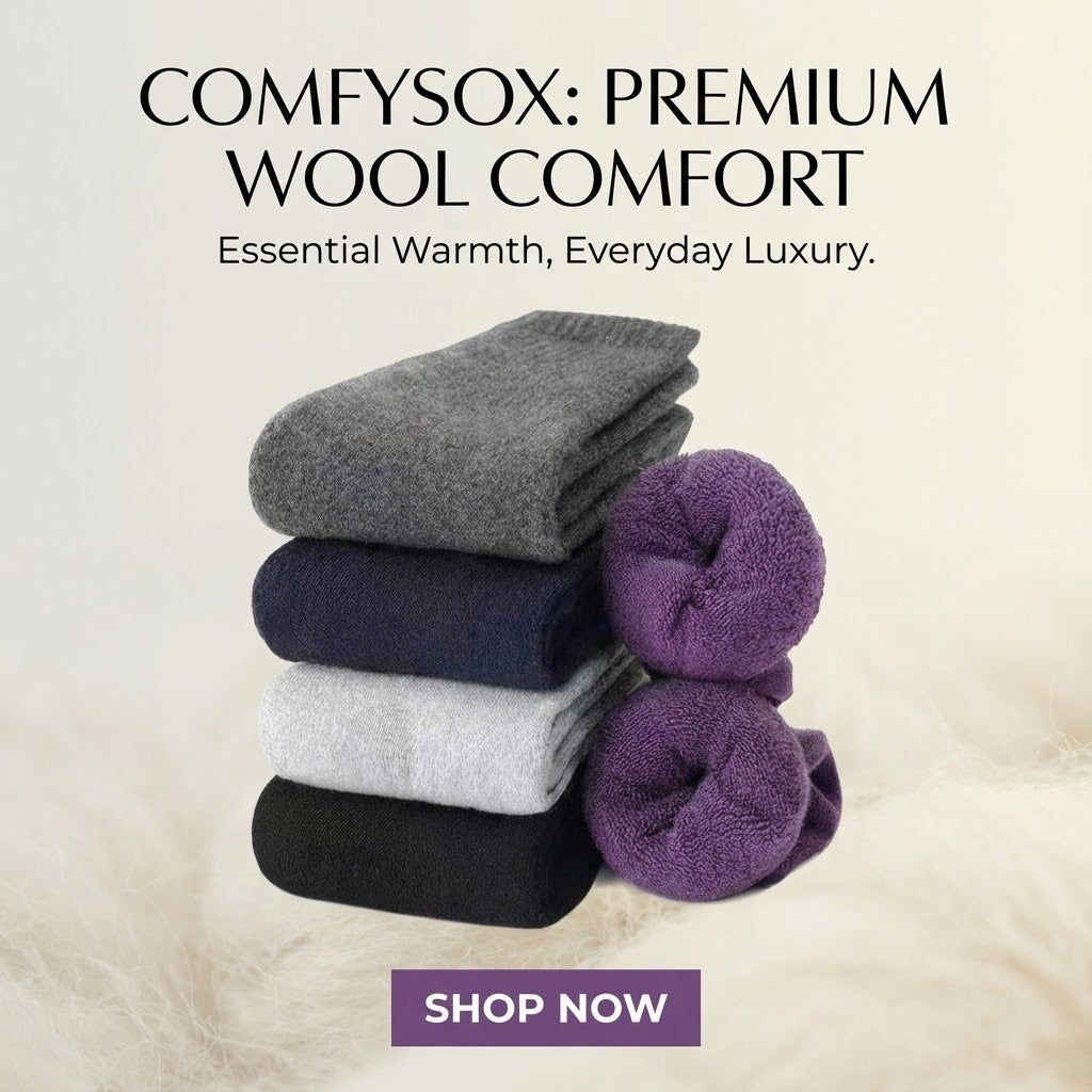 Five-pair winter crew socks – folded socks with winter comfort graphic