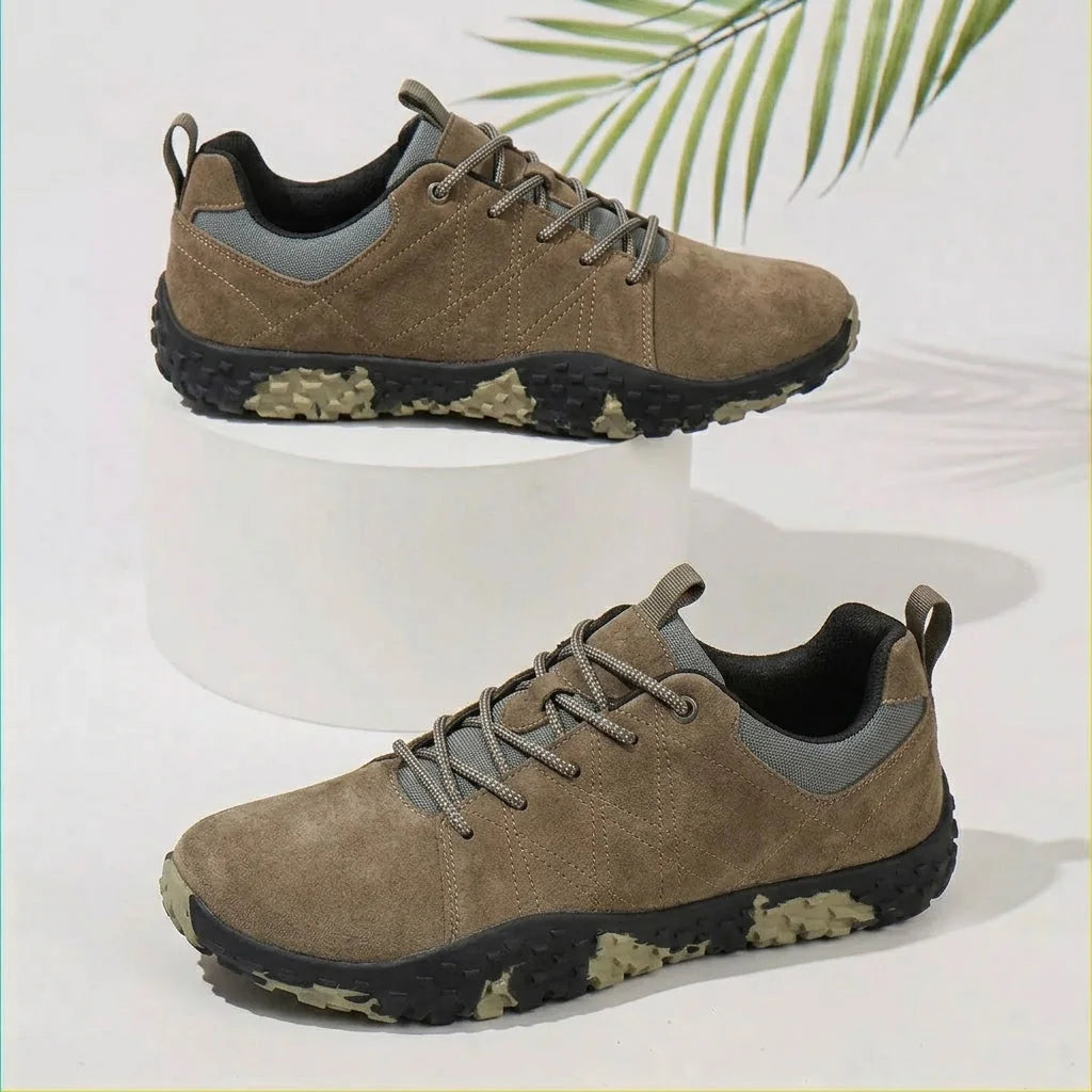 Wide toe box hiking shoes in Dark Green product view