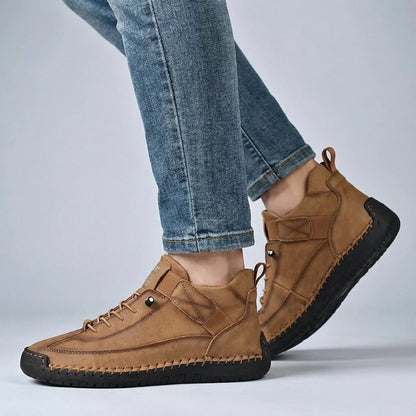 Men's wide fit leather ankle boots product view