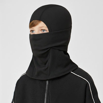 Thermal winter balaclava – black kids version worn