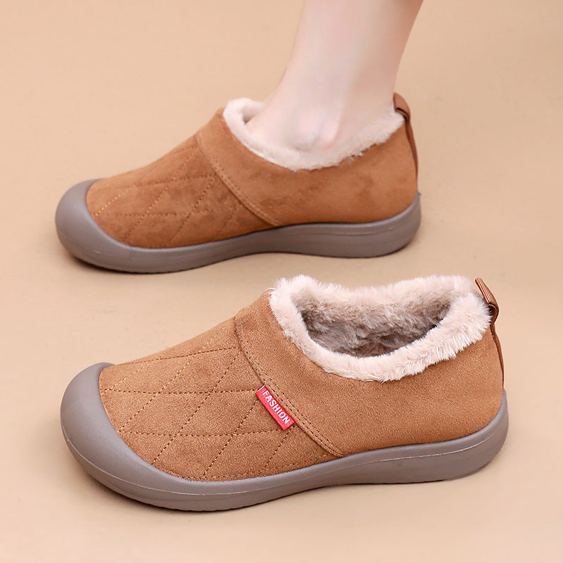 Auldweave women's fleece-lined slipper boots – tan pair in product view