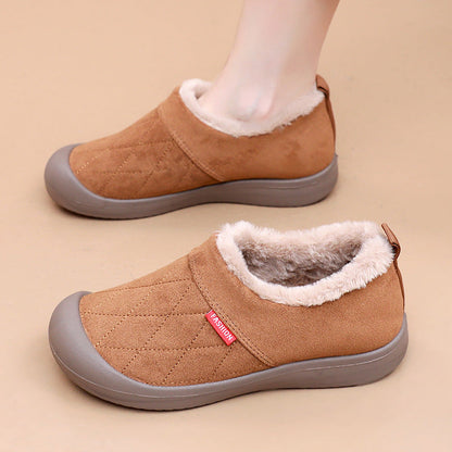 Auldweave women's fleece-lined slipper boots – tan pair in product view