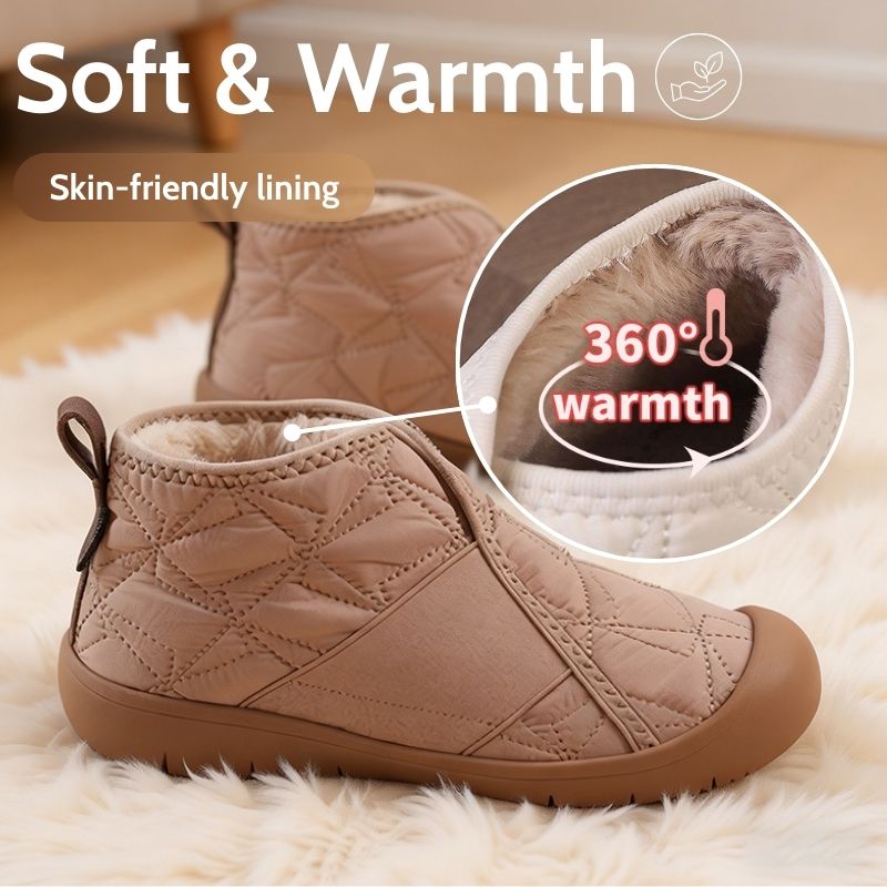 Fleece-lined slip-on ankle boots – taupe boot lining detail graphic