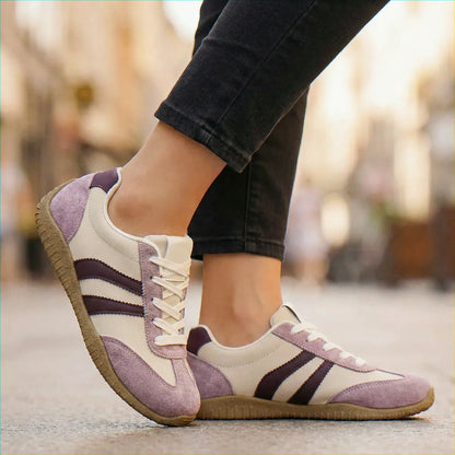 Lavender walking trainers for women, close on-foot view