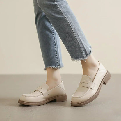 Women's chunky loafers shown on foot