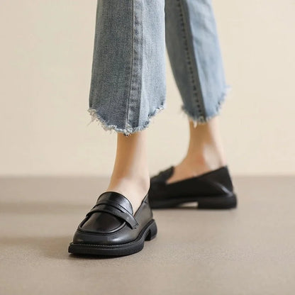 Women's chunky loafers shown on foot